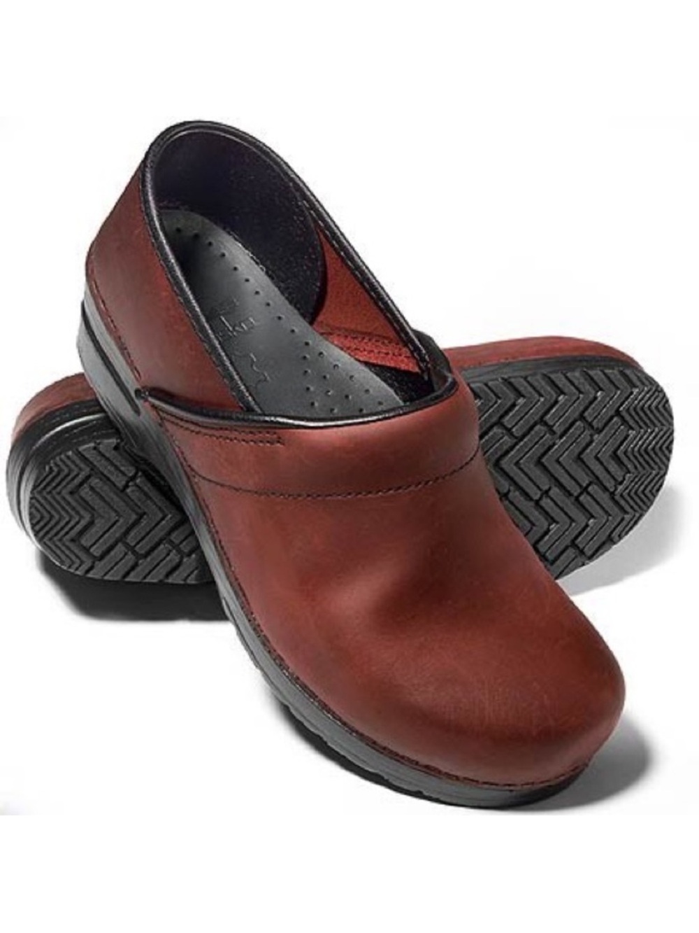 Dansko Professional Leather Slip-On Clogs Cognac Sz EU 37